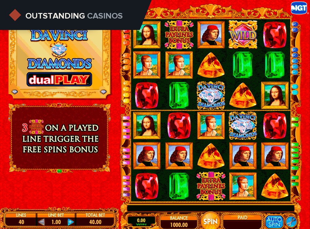 Play Da Vinci Diamond Dual Play By IGT