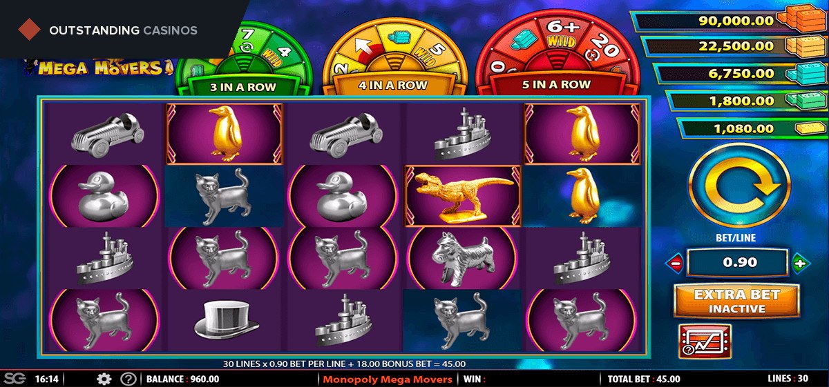 Play Monopoly Mega Movers Slot by WMS