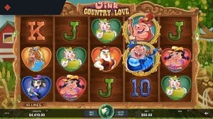 Oink Country Love Slots by Microgaming For Free