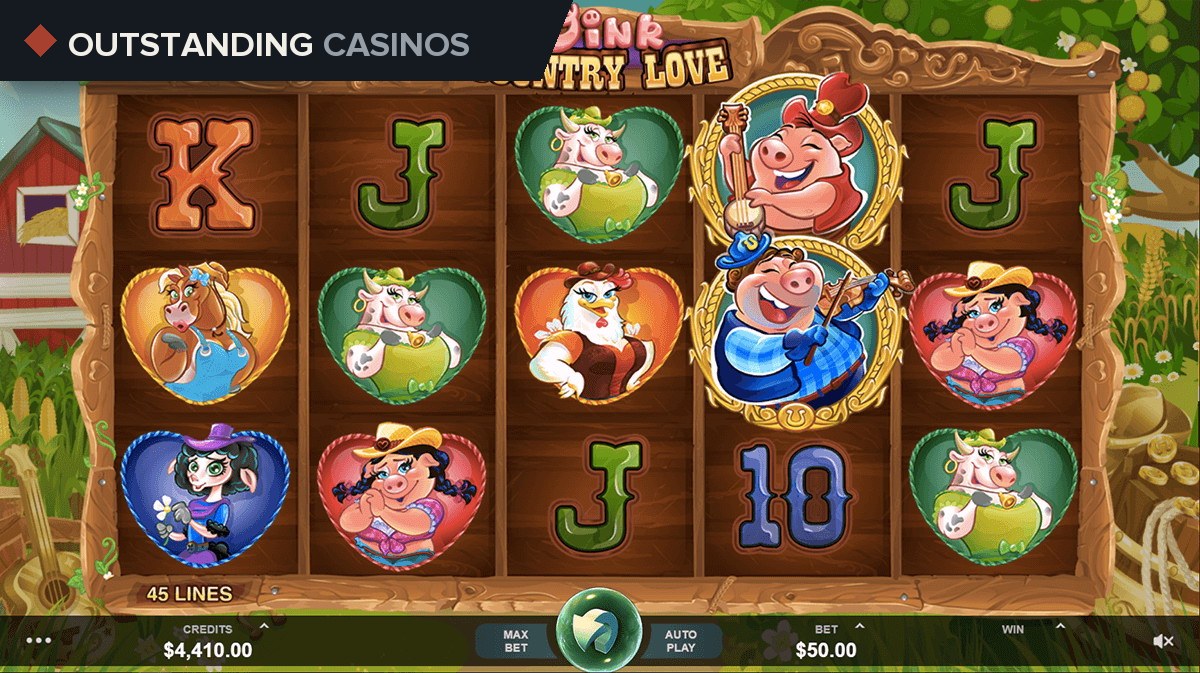 Play Oink Country Love Slots by Microgaming For Free