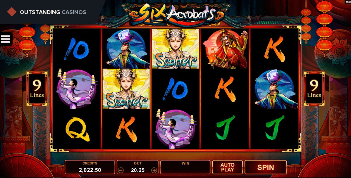 Play Six Acrobats Slots by Microgaming For Free