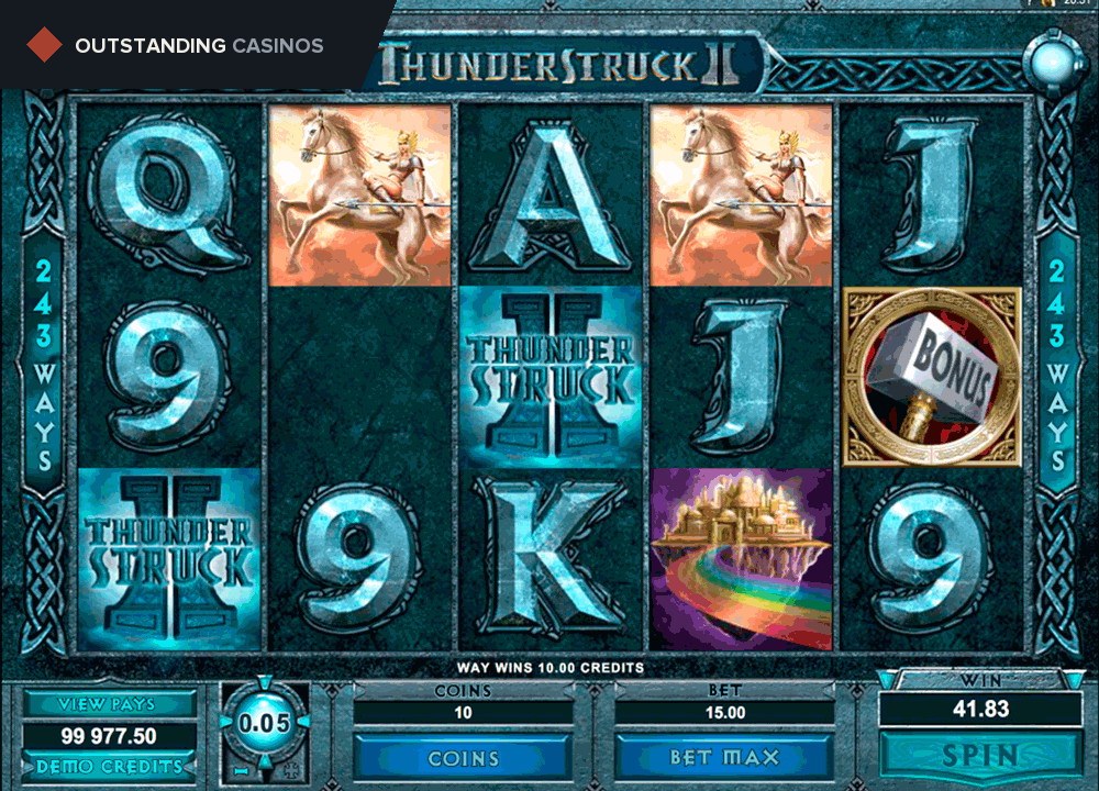 Play Thunderstruck II by Microgaming