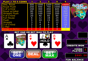 Play Joker Poker Video Game By RTG For Free