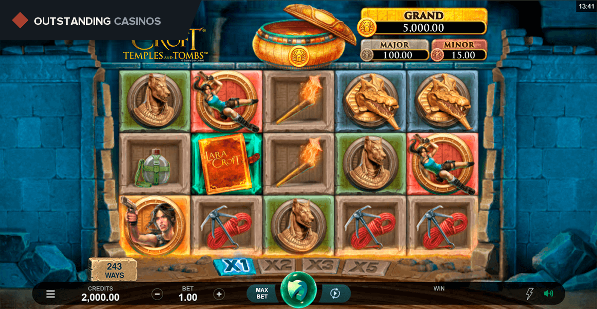 Play Lara Croft Temples and Tombs by Microgaming